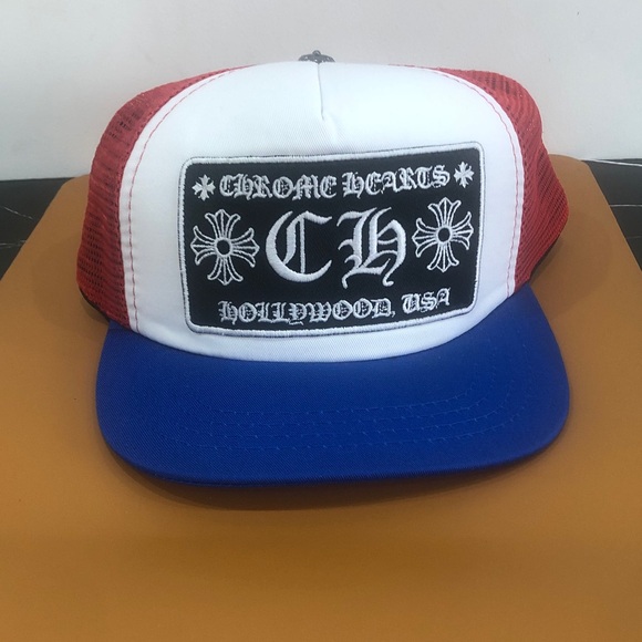 Chrome Hearts Red and Blue Cap - Picture 1 of 9